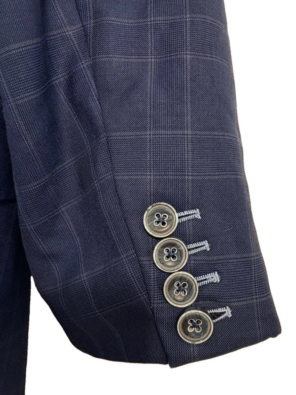 J HILBURN Custom Luxury Blue Plaid Wool Blazer Sport Coat with Matching Vest